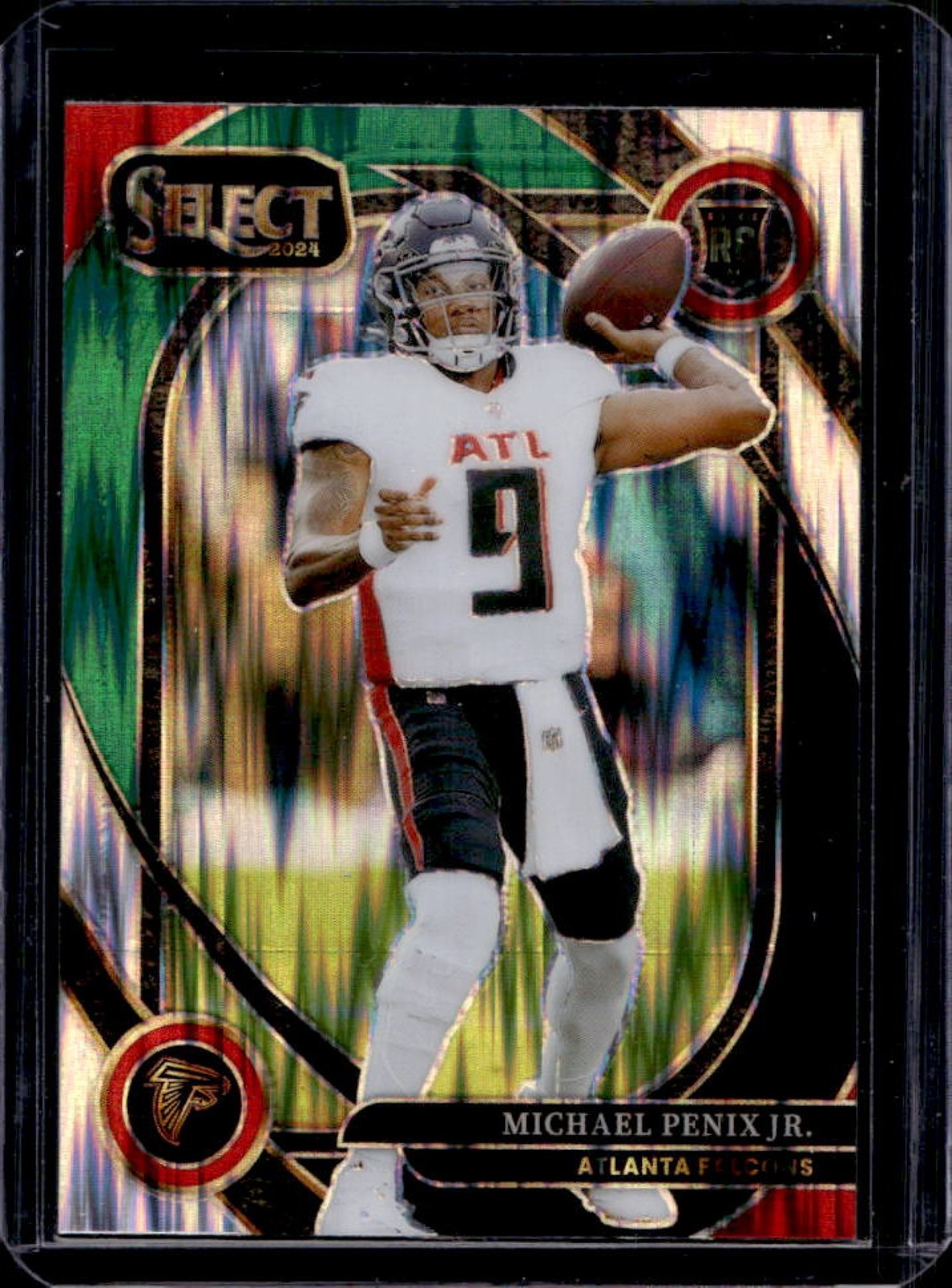 2024 Select Michael Penix Jr. Club Black and Green Prizm Shock RC #235 Falcons