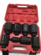 SEDY 8 pc 1/2" Drive Impact Socket Set with Case, Open Box
