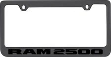 Dodge Ram 2500 Black License Plate Frame - Black Logo