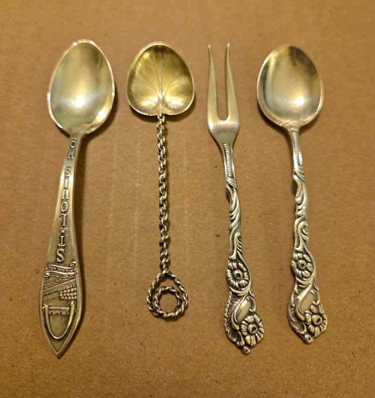 Reed & Barton Damask Rose Sterling Silver Spoon & Fork Mixed Lot, 4 Pcs