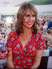SUZANNAH LONDON $3000 gorgeous red floral silk hibiscus classic tea dress 8