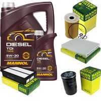 Mann Inspektionspaket 6L Mannol Diesel TDI 5W-30 FüR KIA Soul II 1.6 Crdi 136