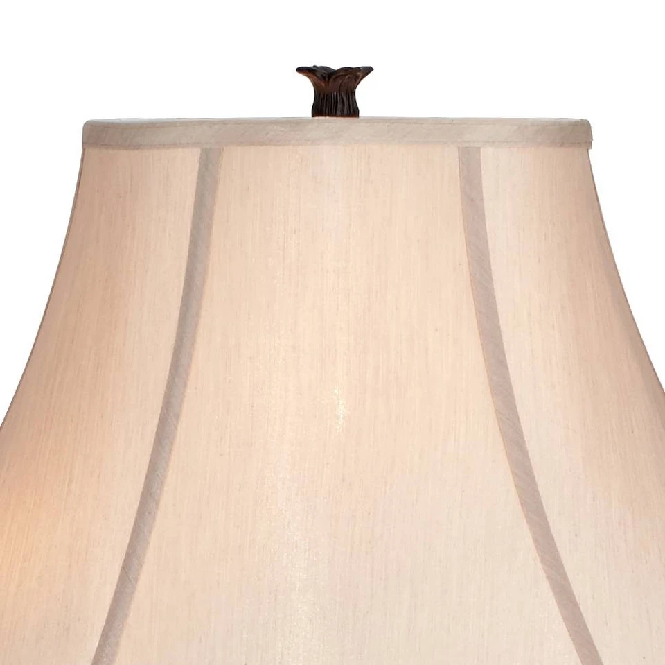 Lámpara de Pie Tradicional Bronce Exuberante 4 Luces Campana Pantalla Para Salón Lectura Foto 3 de 4