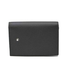 MONTBLANC Business Card Holder Leather Gray 10x7x1.5cm pre-owned