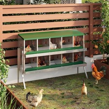 10-Compartment Chicken Nesting Boxes Chicken Laying Boxes with Egg Collection