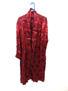 VINTAGE SMOKERS JACKET / Dressing Gown Retro collectable belted Red & Black