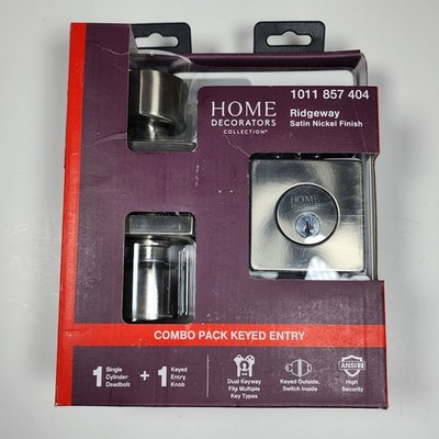 Home Decorator Ridgeway Keyed Entry Knob/Deadbolt In Satin Nickel 1011 857 404