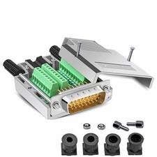 DB26 26 Pin solder-free male female plug serial parallel port 3 rows metal sh 