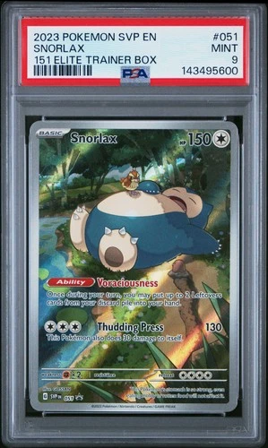 2023 POKEMON SVP EN-SV BLACK STAR PROMO 151 ELITE TRAINER BOX #051 SNORLAX PSA 9