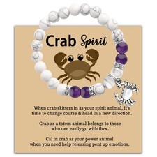 Crab Charm Bracelet Beach Jewelry Themed Gifts For Women Crab Lover Gift (Crab S