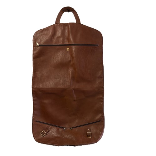 Renwick Bull Hide Leather Garment Bag Brown Duffel Fold Over Canada 36” Travel - Bild 2 von 19