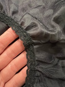 VTG Vanity Fair Black Nylon Gusset Panty Panties Lace Sheer Floral Jacquard 7