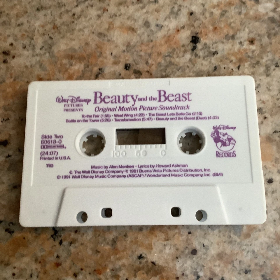 BEAUTY AND THE BEAST ORIGINAL SOUNDTRACK CASSETTE TAPE VTG 1991 DISNEY 60618-0 - Image 2 of 4