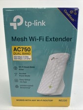 TP Link Mesh Wifi Extender AC750 Wi-Fi Extender RE220 New