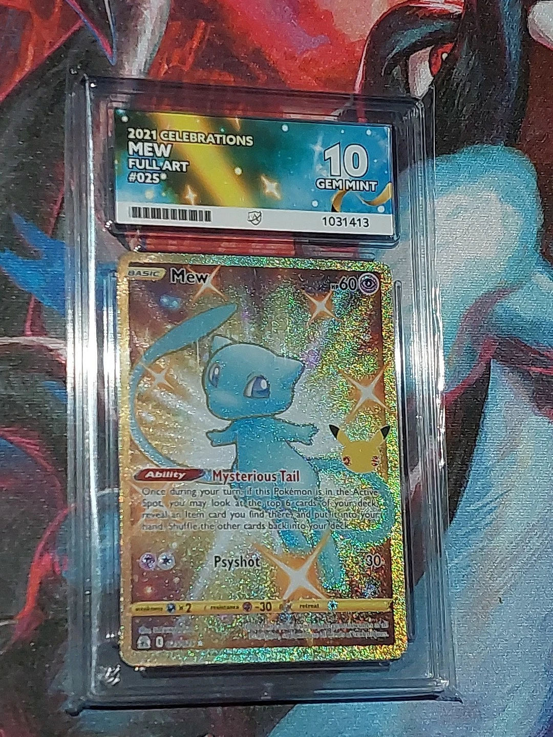 Mew Celebrations Full Art 025 Gold ACE 10 GEM MINT Pokemon Card 2021 SLAB