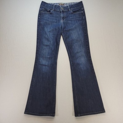Paige Hidden Hills Bootcut Jeans Womens 31 Blue Dark Wash Mid Rise USA Denim