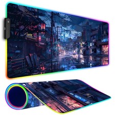 RGB Gaming Mouse Pad, Large Mousepad with Led Light, Gaming Accessories Keybo...