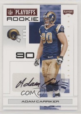 2007 Playoff NFL Playoffs Red Signatures 71/100 Adam Carriker Rookie Auto RC 2k1