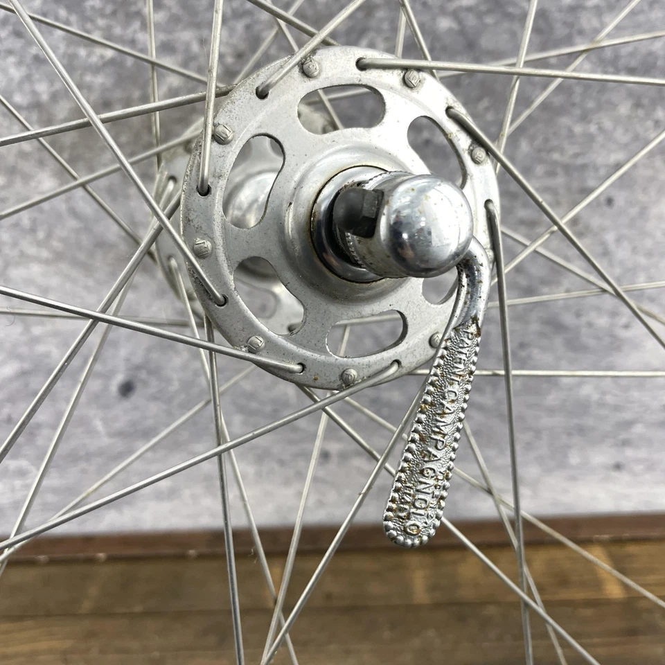 Vintage 27in Road Front Wheel Campagnolo Record Hub High Flange Super Champion - Image 2 of 4