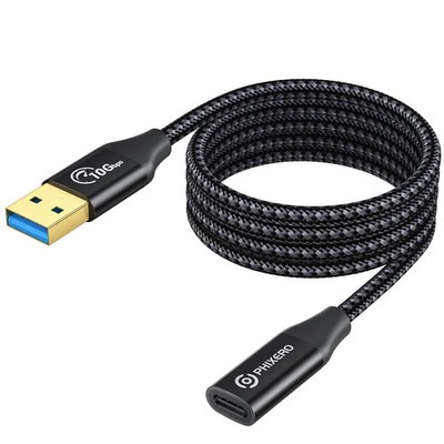 PHIXERO [10Gbps] USB C Female to Male Adapter 3.1 Gen 2 3.3ft, black