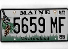 MAINE passenger 2005 license plate 5659 MF