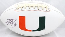 Lamar Miller Autographed Miami Hurricanes Logo Football- JSA Witnessed Auth