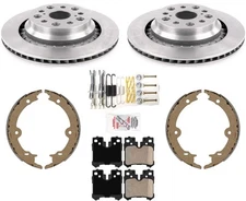 Rear Performance Carbon Disc Brake Rotors & Pads Fits Lexus LS460 Sport 10-2017