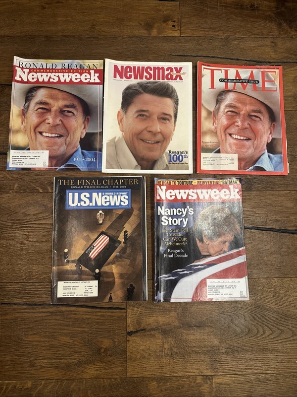 Antique Ronald Reagan Commemorative  Magazine Issues Lot Of 5 Time, US News Ect