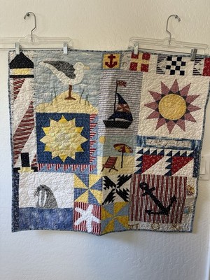 Small Beach Nautical Quilt Size 32x34.5