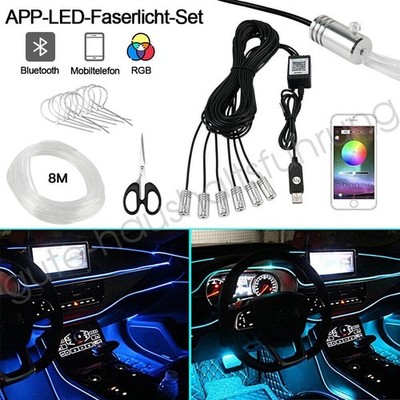 8M Auto LED Ambientebeleuchtung Innenraumbeleuchtung Lichtleiste App Control Neu