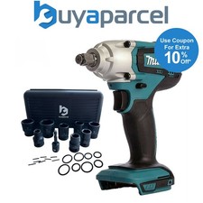 Makita DTW190Z 18v Cordless LXT 1/2" Impact Wrench Scaffolders + 9PC Socket Set
