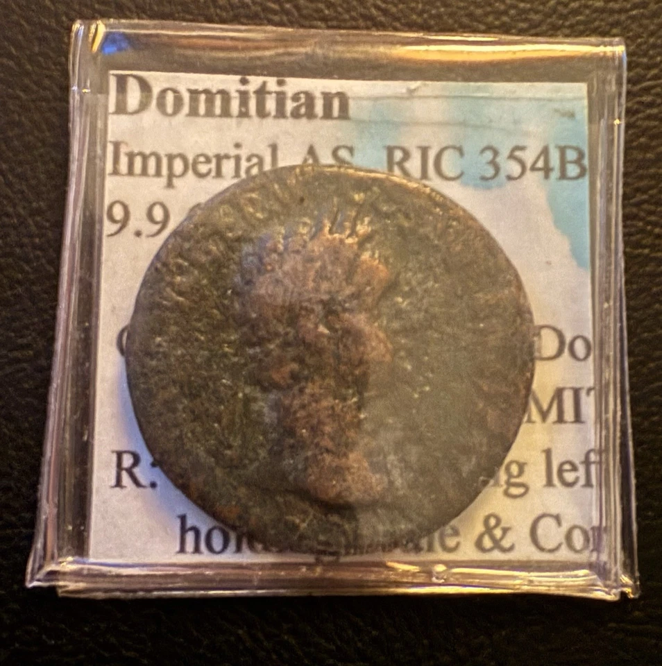 Domitian As VF 9.9g 27mm RIC 354B – Moneta Holding Scales & Cornucopia Rome - Image 2 of 3