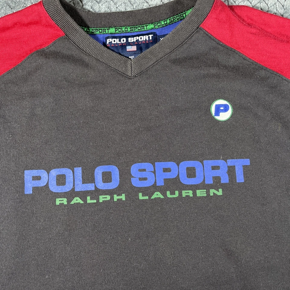 Ralph Lauren Polo Sudadera Deportiva Para Hombre Talla XL DE COLECCIÓN Años 90 Deletrear Bloque de Color Foto 2 de 4
