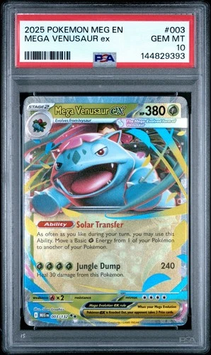 2025 Pokemon MEG En Mega Venusaur Ex #003 PSA 10 Gem Mint