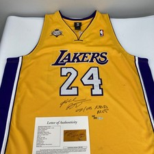 Kobe Bryant 2007-08 NBA MVP Signed Pro Cut Los Angeles Lakers Jersey UDA & JSA