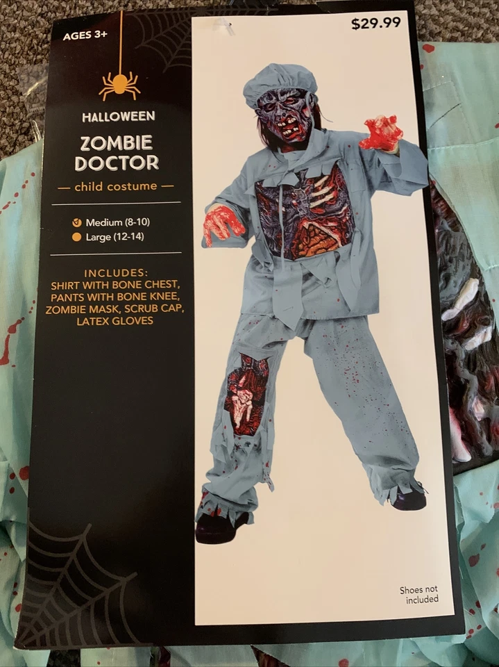 Fantasia de médico zumbi infantil média-NOVO EM FOLHA-ENVIO N 24 HORAS - Imagem 2 de 4