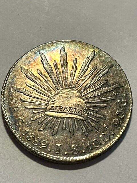 1889-Ga JS Mexico Silver 8 Reales/Tone/AU++ #10692 | eBay