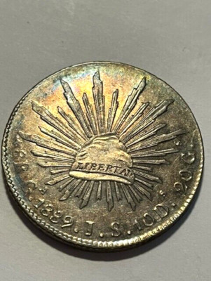 1889-Ga JS Mexico Silver 8 Reales/Tone/AU++ #10692 | eBay