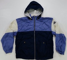 Rare VTG NIKE Swoosh Color Block Hooded Windbreaker Track Jacket 90s Womens SZ M