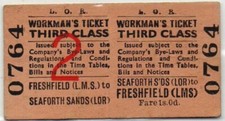 Liverpool Overhead Railway Ticket Seaforth Sands to Freshfield (LMS)