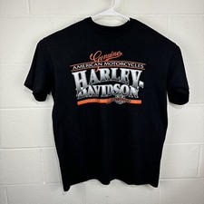 Vintage 1991 Genuine American Motorcycles Harley Davidson Black T Shirt Holoubek