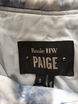 Veste Bomber Femme Rosie HW X PAIGE - FOREVER & EVER Kimi, Soie Tie-dye Bleu, Taille M, Neuve Avec étiquettes