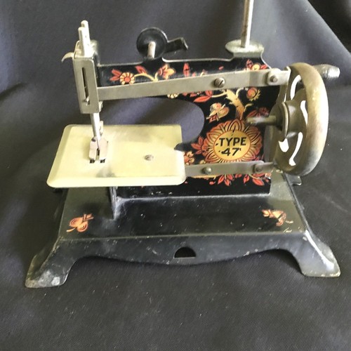 Antique Toy Sewing Machine Ornate "TYPE 47" eBay