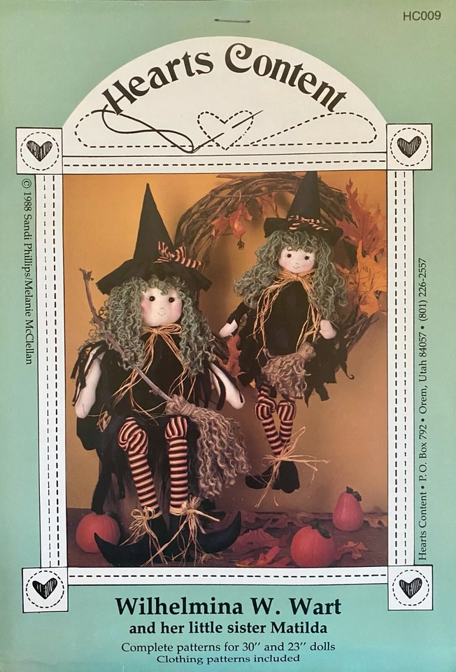 Two (2) Witch Dolls - Vintage Sewing Pattern - Image 2 of 4