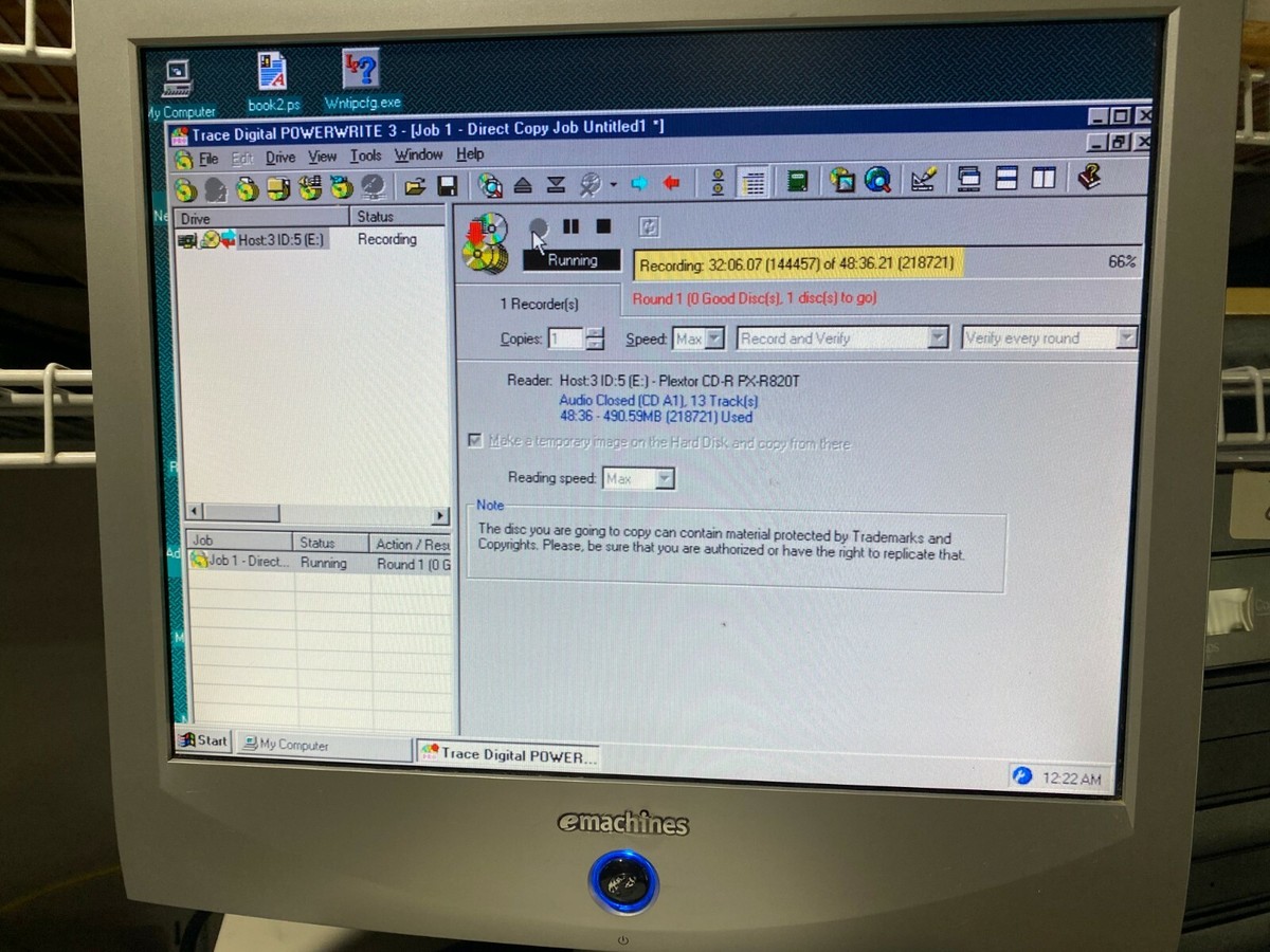 Plextor PX-R820Ti SCSI CD-ROM drive Vintage Plexwriter 8/20 ! For parts