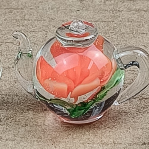 4 Dynasty Gallery Heirloom Teapots With Flowers Mini Tiny Paperweights - Picture 4 of 18