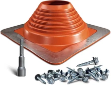 #7 Silicone Metal Roof Pipe Boot, High Temp Flexible Roof Jack Vent Boot for Pip