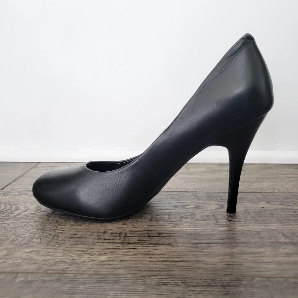 Tacones altos Mossimo de cuero negro sin cordones - para mujer talla 7 Foto 4 de 4