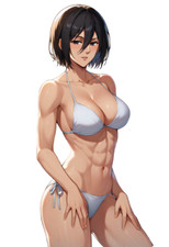 Mikasa Attack on Titan Waifu Weatherproof Anime Sticker 6" Car Decal