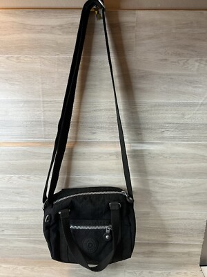 Vintage Kipling Women's small top handle Crossbody Black Bag  Adjustable Strap